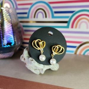 Gold & Faux Pearl Earrings